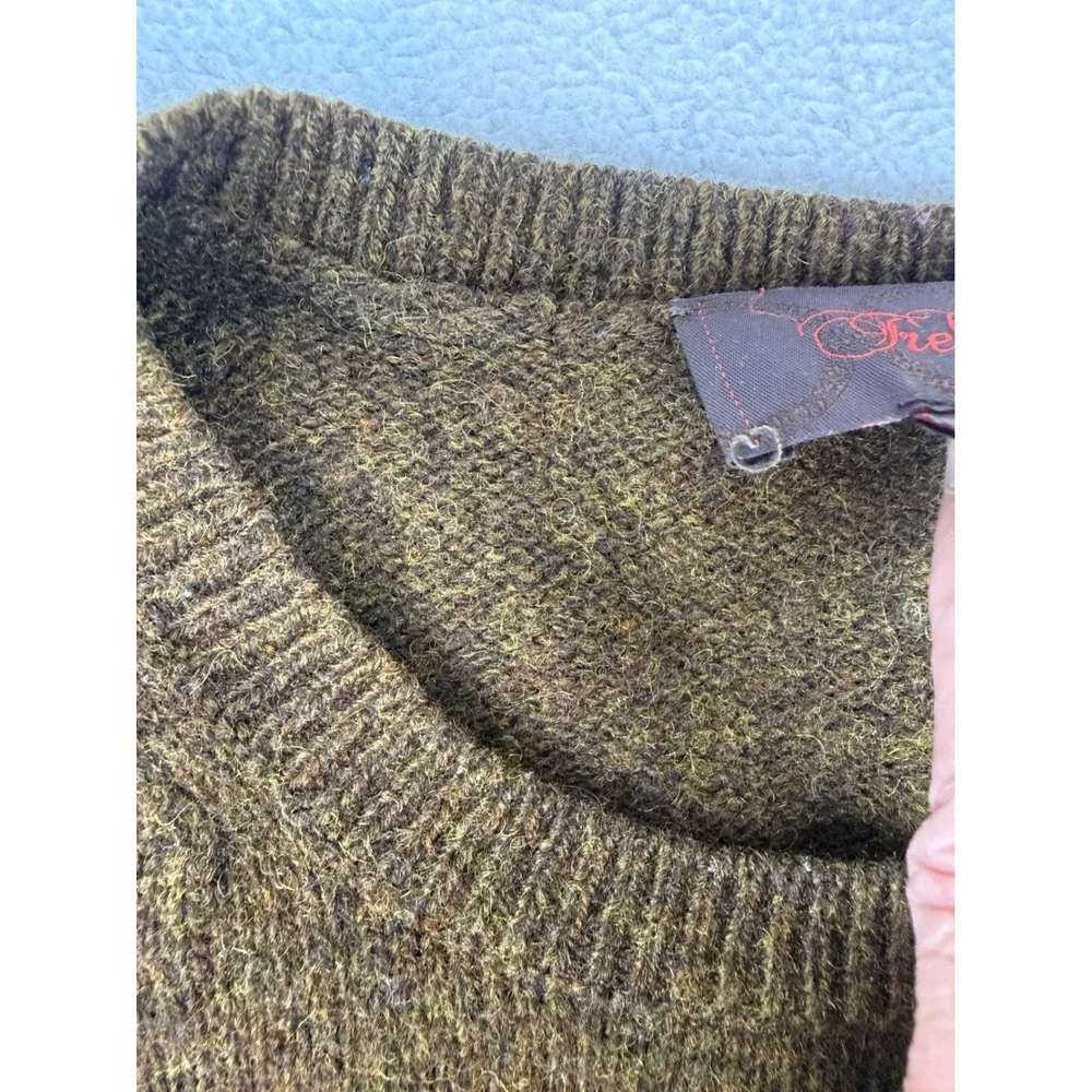 TreVero Crewneck Sweater Mens XL Brown 100% Lambswool Knit Pullover